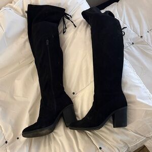 Fashion Nova 7.5 Black Over-the-Knee Boots